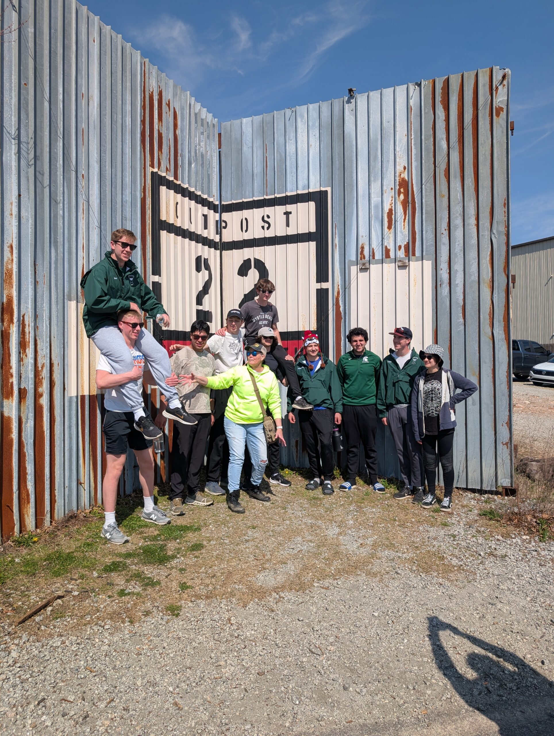 Group shot in front of the Gates of Alexandria