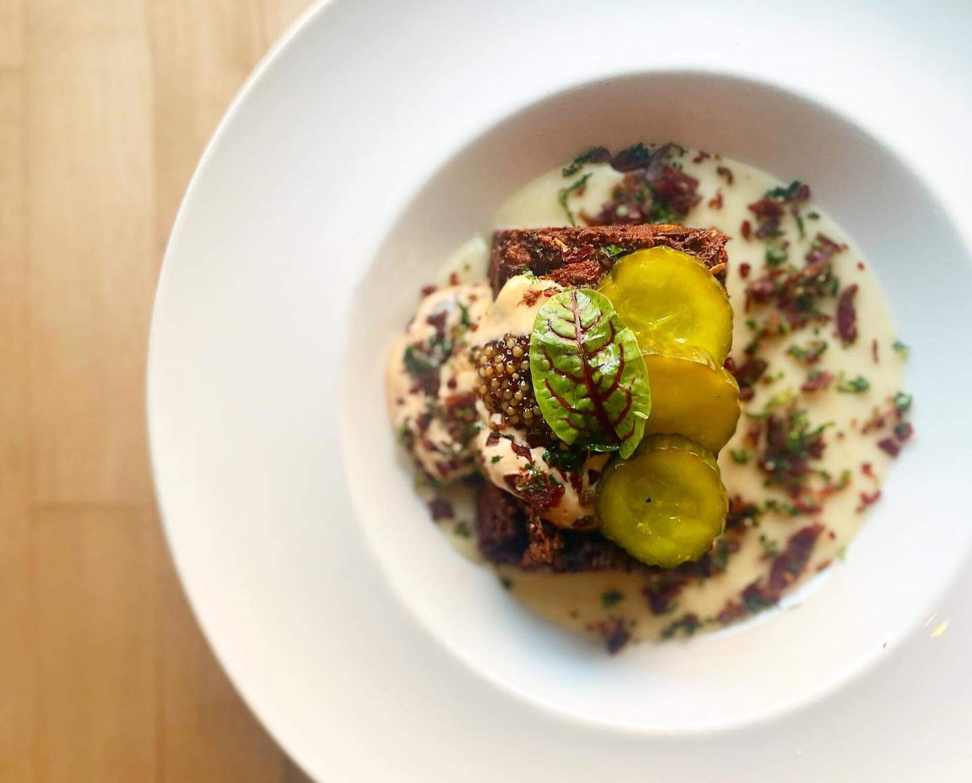 Delicious fish dish with herbs