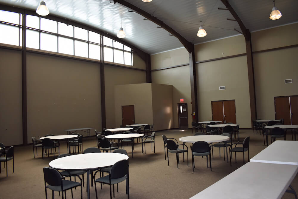 Inside of a banquet hall