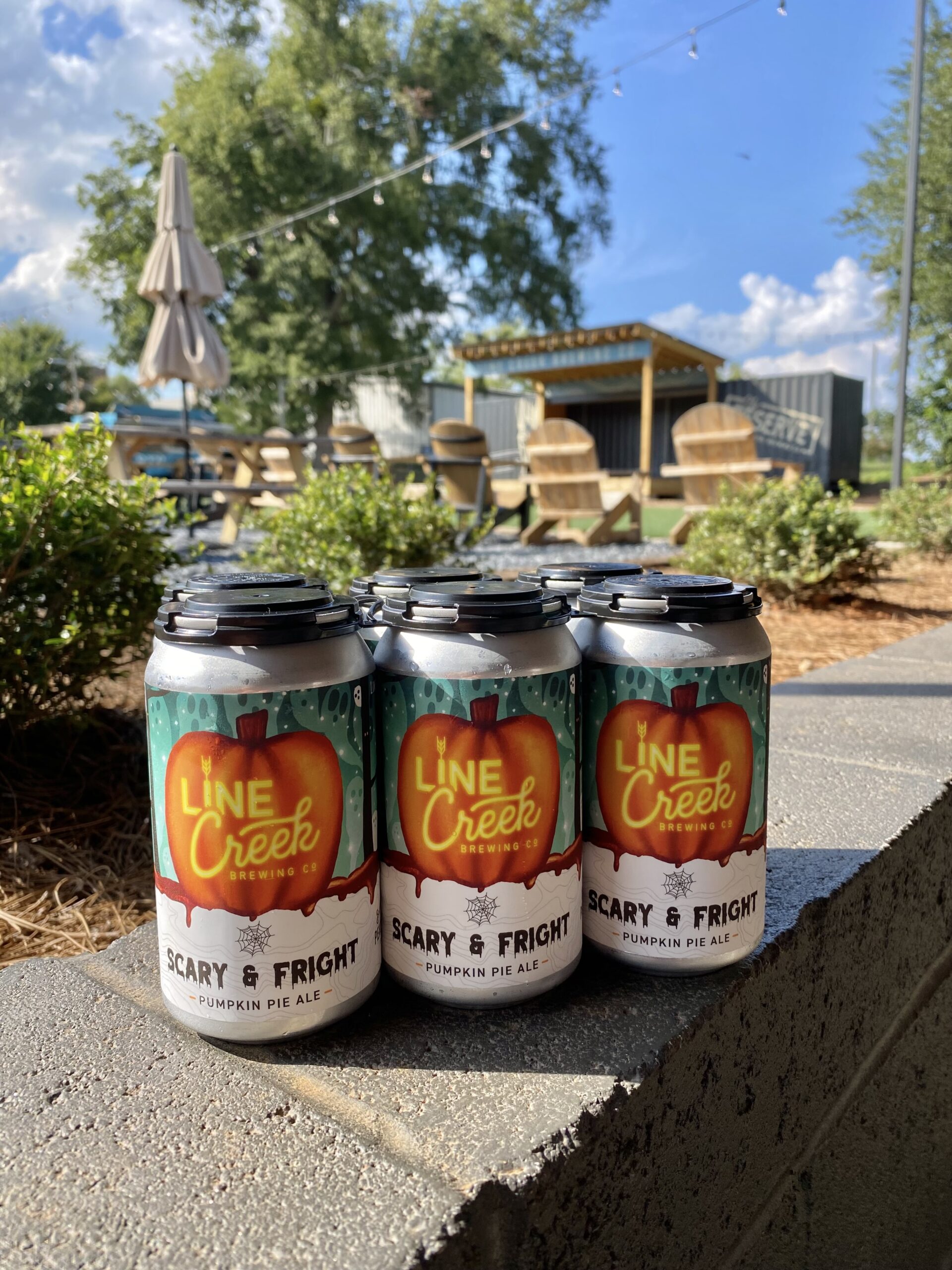 Outdoor shot of Line Creek - The Reserve Scary & Fright Ale.