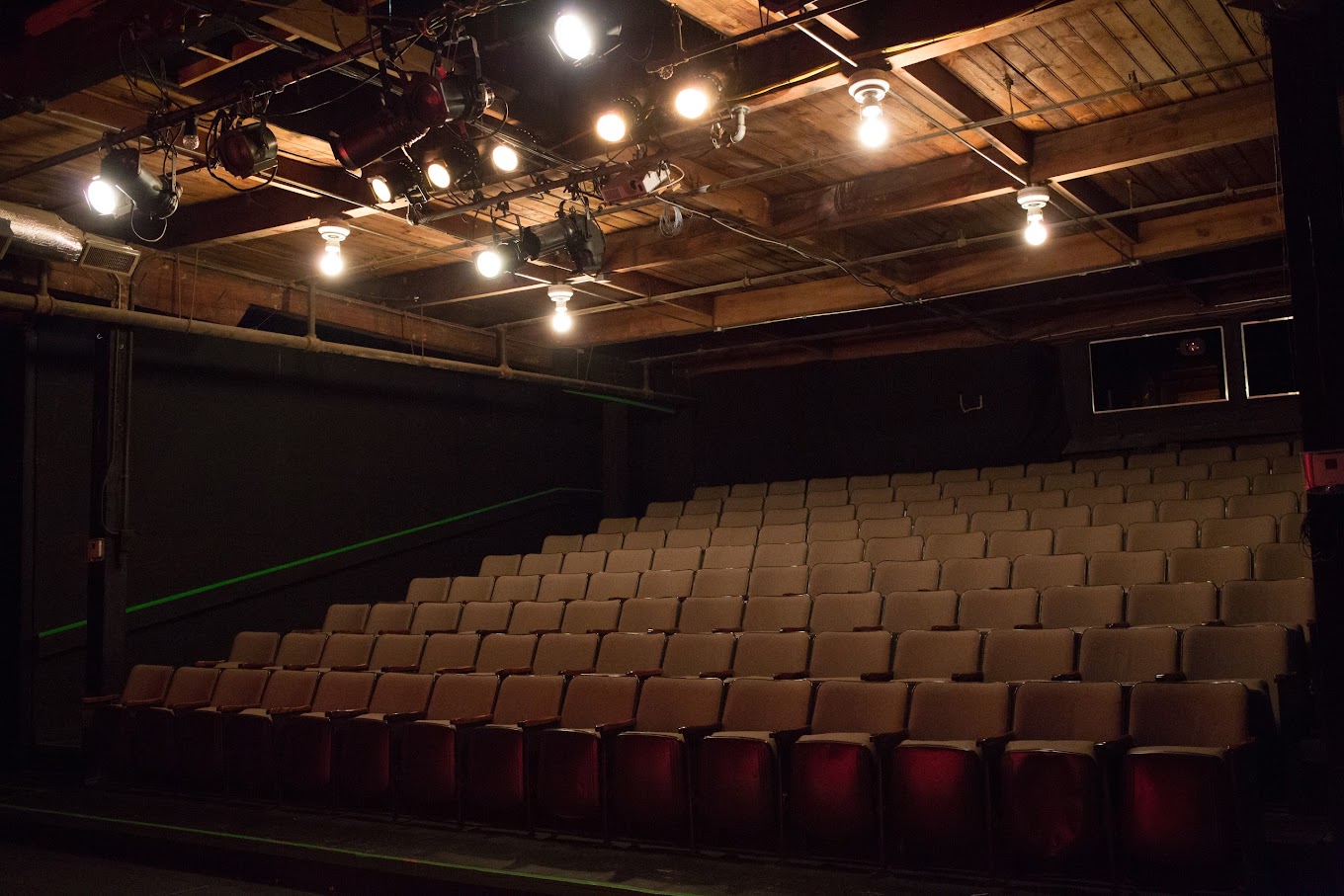 Rows of empty seats inside Newnan Theatre